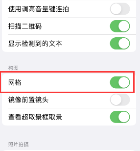 曾都苹果手机维修网点分享iPhone如何开启九宫格构图功能